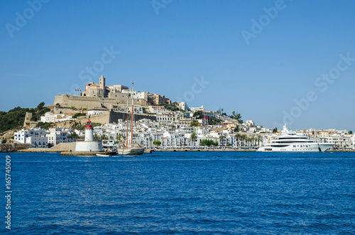 Dalt Vila of Ibiza Town with cathedral and lighthouse