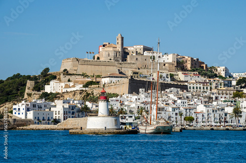 Dalt Vila of Ibiza Town with cathedral and lighthouse