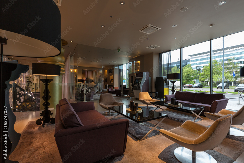 Fototapeta premium Modern luxury hotel lounge