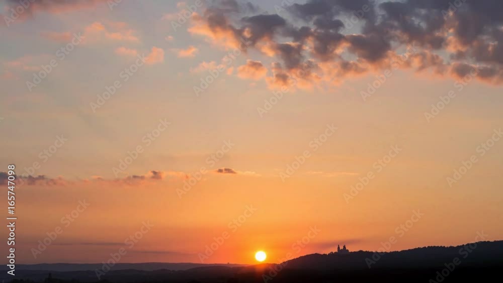 Beautiful sunset with colorful clouds, time lapse, Krakow, Poland Beautiful sunset with colorful clouds, time lapse, Krakow, Poland