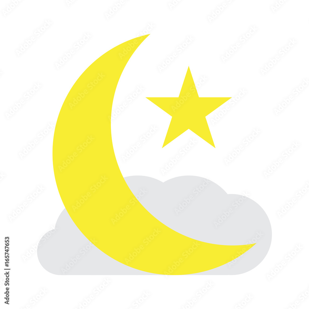 Isolated moon icon on a white background, Vector illustration Isolated moon icon on a white background, Vector illustration