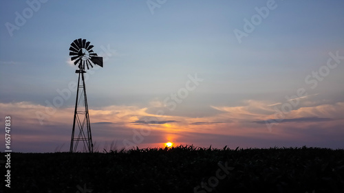 Windmill and Sunset