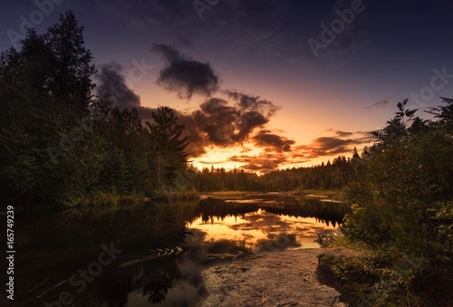 Sunset in La Mauricie national park  Canada