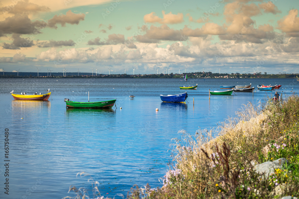 Puck,Poland-September 5,2016:fishing boats, Baltic sea, Bay of Puck