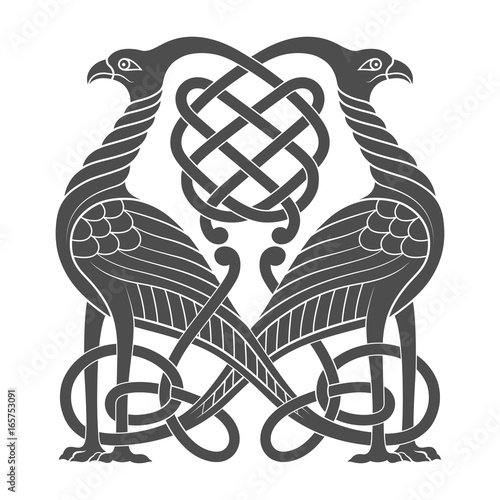 Ancient celtic mythological symbol of bird