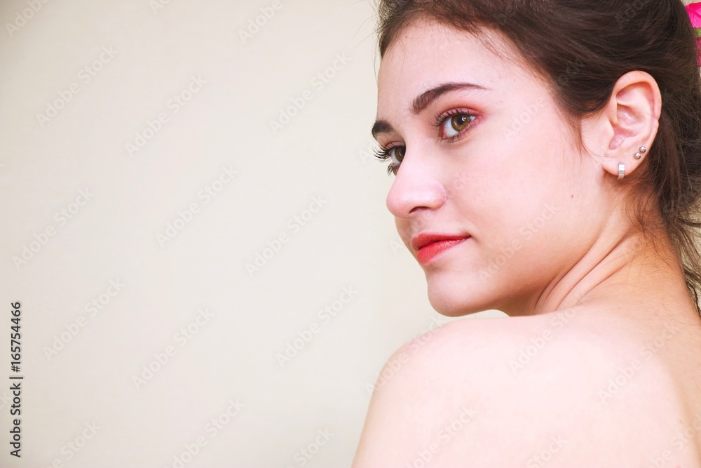 Woman is having a good time in day spa. She is relaxing with beauty treatment. Woman is having a good time in day spa. She is relaxing with beauty treatment.