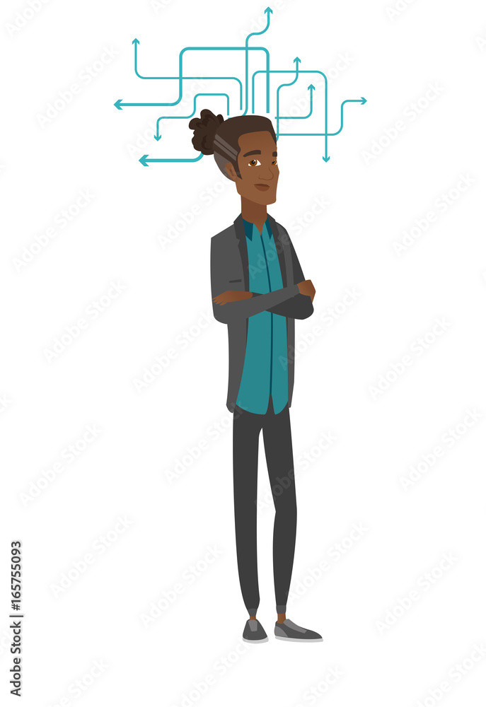 Young african-american businessman thinking Young african-american businessman thinking