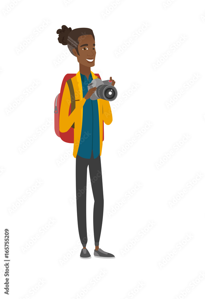 African nature photographer with digital camera. African nature photographer with digital camera.