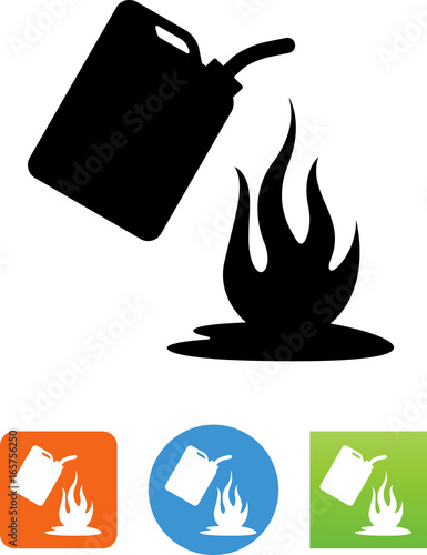 Gasoline Fire Icon - Illustration