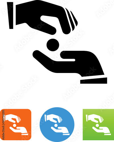 Give A Coin Icon - Illustration