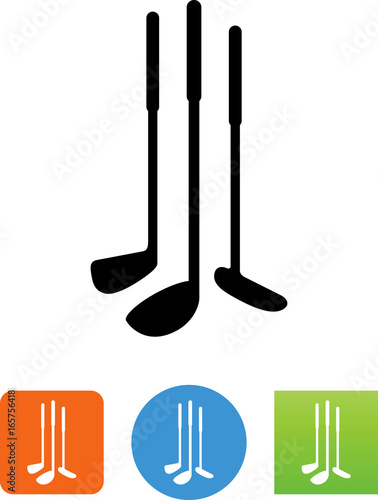 Golf Clubs Icon - Illustration