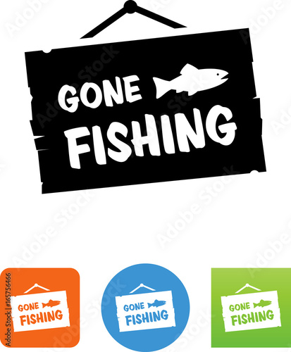 Gone Fishing Icon - Illustration