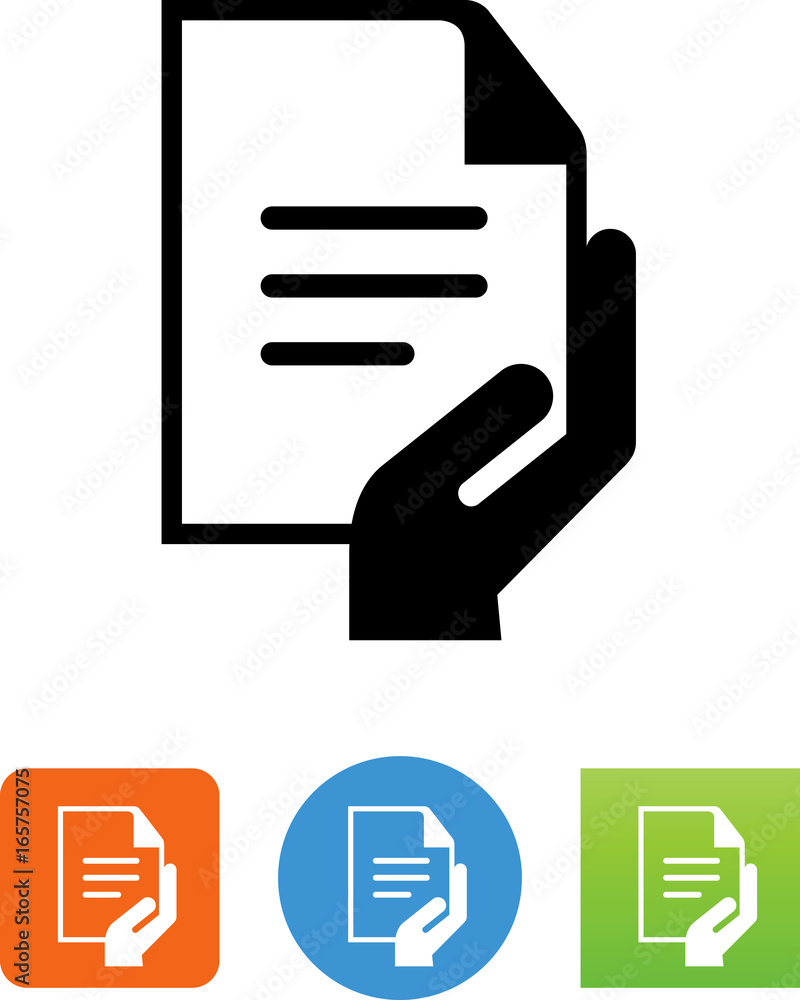 Hand Holding Document Icon - Illustration Hand Holding Document Icon - Illustration