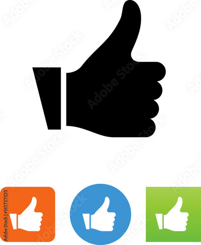 Hand Gesturing Thumbs Up Icon - Illustration