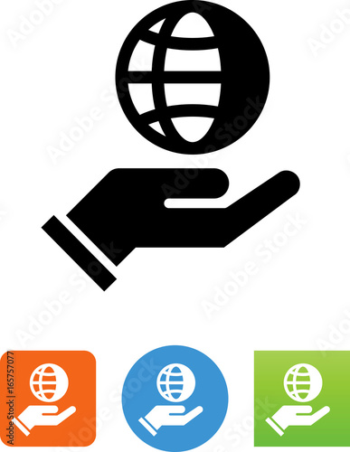 Hand Holding Globe Icon - Illustration photo