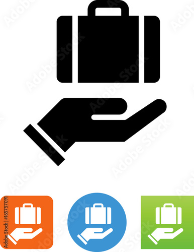 Hand Holding Luggage Icon - Illustration