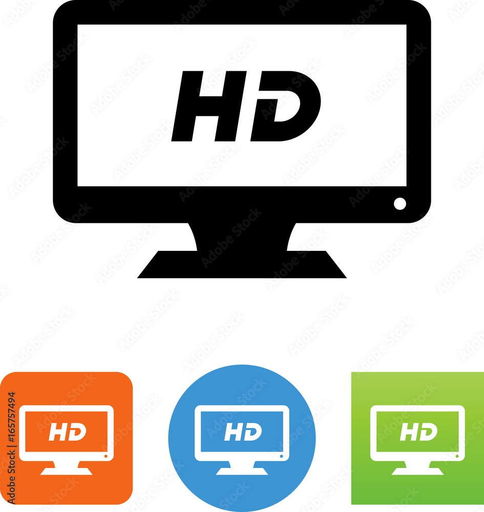 HD Monitor Icon - Illustration HD Monitor Icon - Illustration