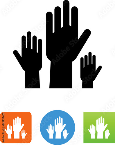 Hands Raised Icon - Illustration
