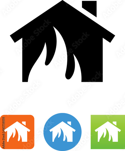 House On Fire Icon - Illustration