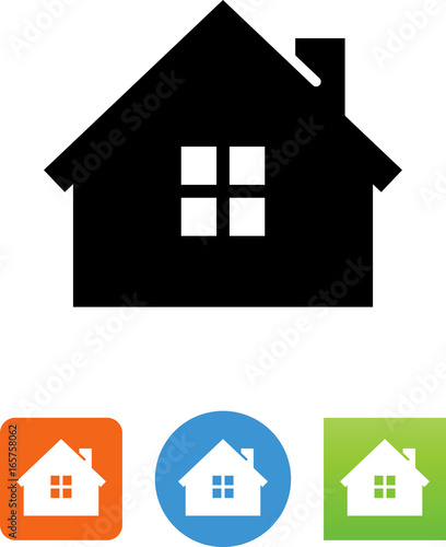 House With Window Icon - Illustration