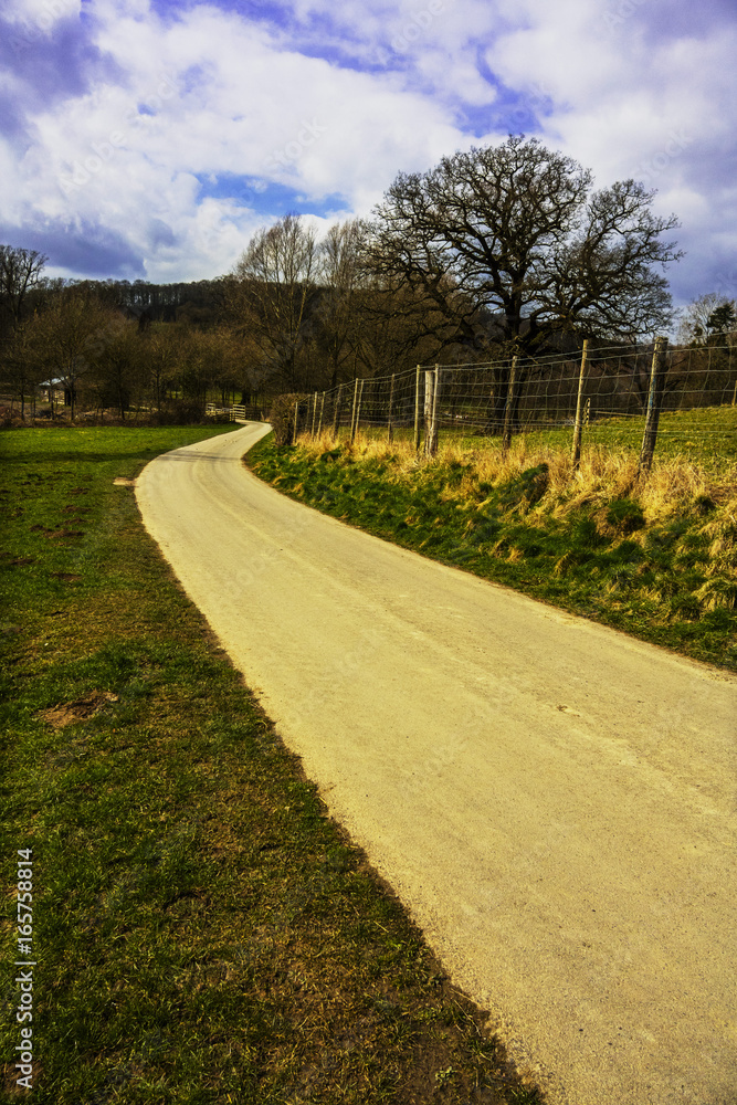 Path Dirt Road Footpath going uphill in the Malvern Hills Worcestershire. England UK
