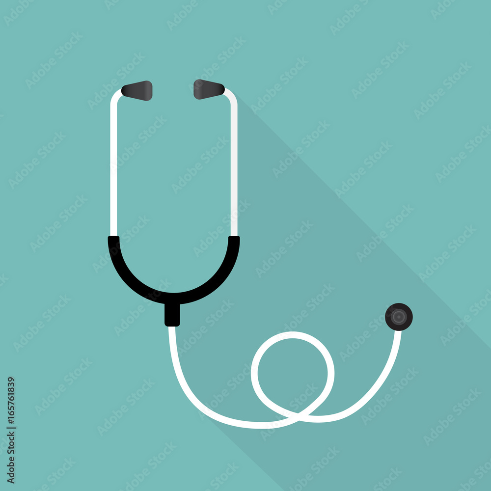 Stethoscope vector medical tool on green background Stethoscope vector medical tool on green background