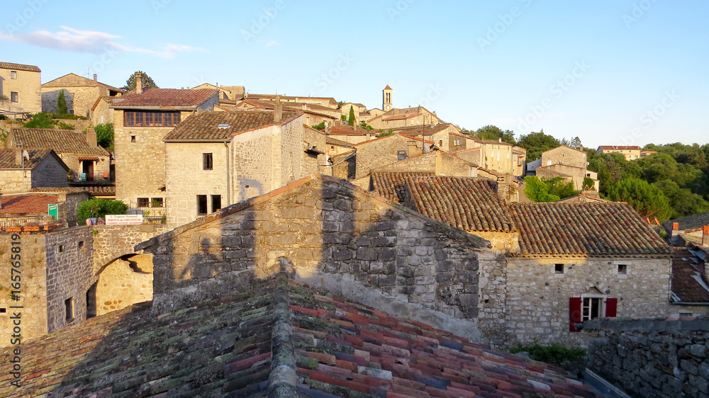 Balazuc rooftops Ardeche Region France