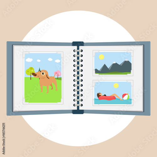 Fotoalbum Flat Design Vektor Grafik Illustration Icon