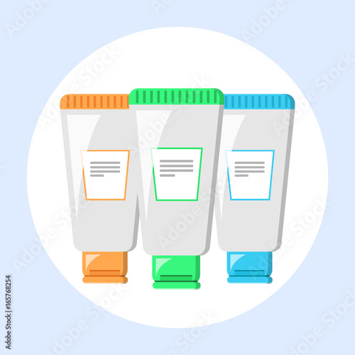 Shampoo Duschgel Kosmetik Flat Design Vektor Grafik Illustration Icon