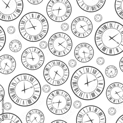 Clocks seamless pattern