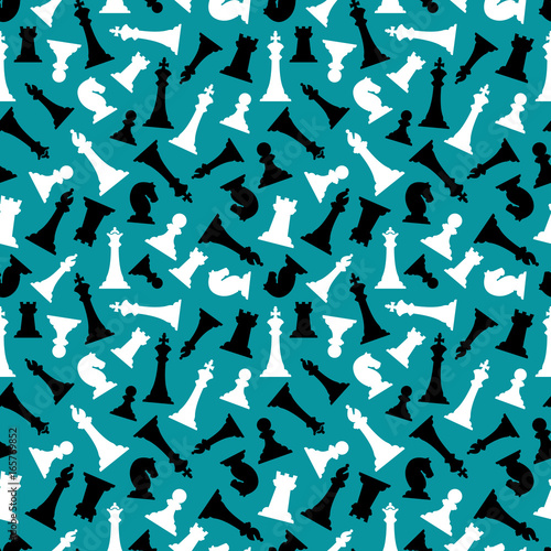 Chess pieces seamless pattern design