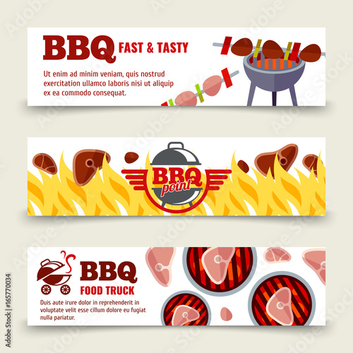 BBQ and steak horizontal banners template