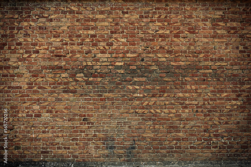 old brick wall for texture or background, brown and red color