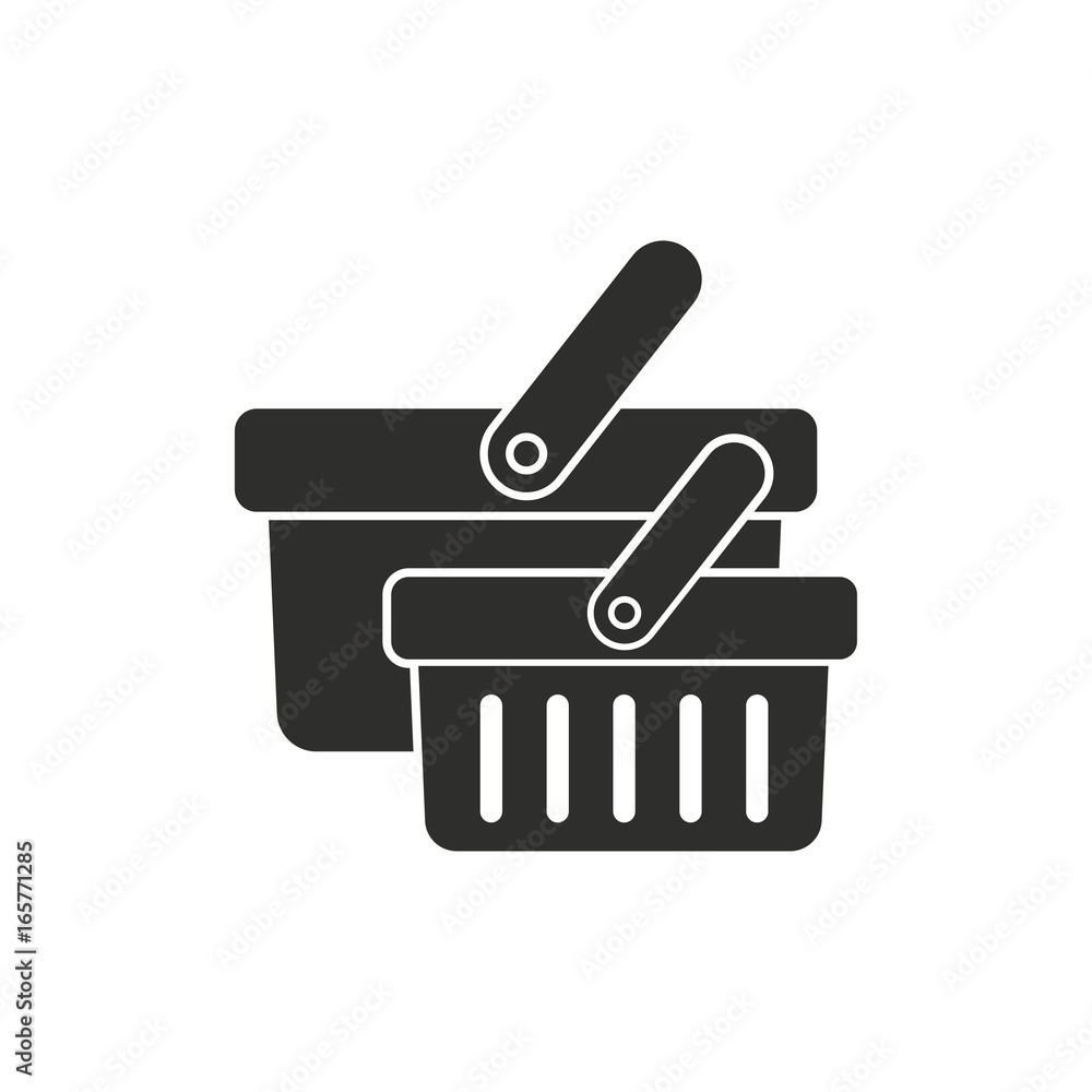 Shopping basket vector icon. Shopping basket vector icon.
