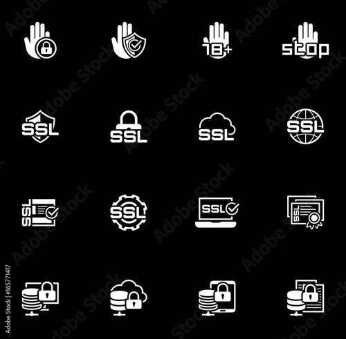 Flat Design Security and Protection Icons Set.