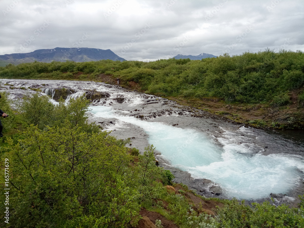 Beautiful Bruarfoss waterfall, Iceland Beautiful Bruarfoss waterfall, Iceland