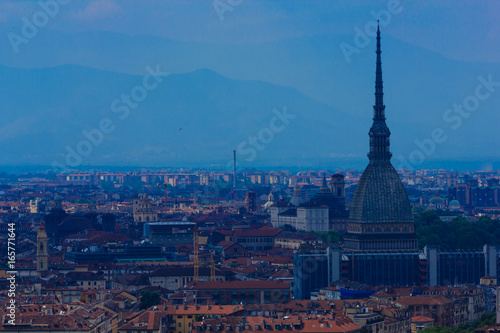 a magnificent view of Turin with the Mole Antonelliana,the architectural symbol of Turin