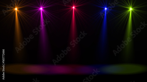 Stage lights. Several proje...
