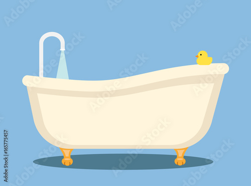 Badewanne Flat Design Vektor Grafik Illustration Icon
