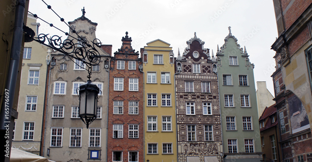 Facades of old Gdansk, Poland