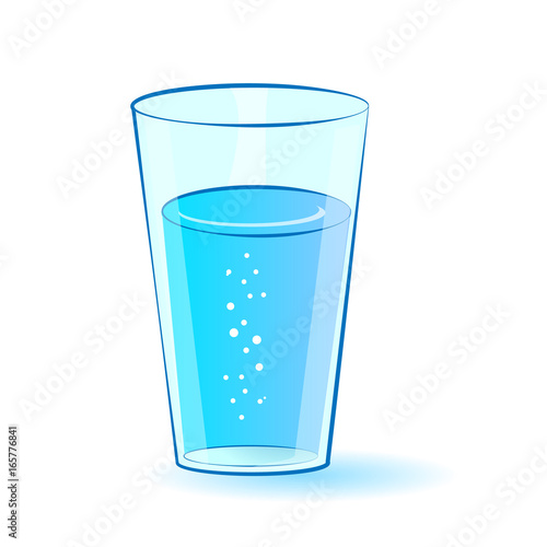 glass with water isolated illustration on white background