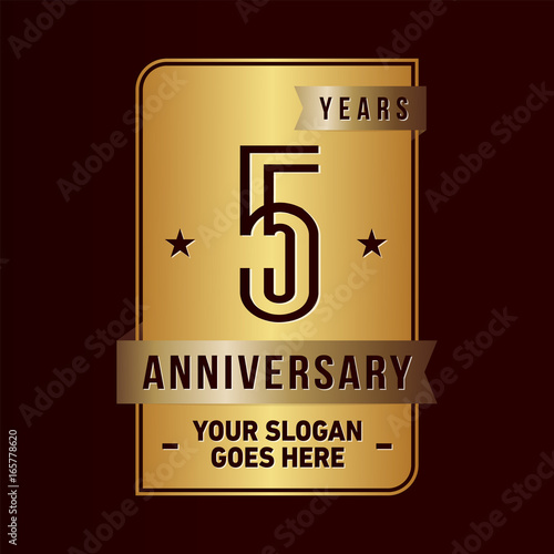 5 years anniversary design template. Vector and illustration.

