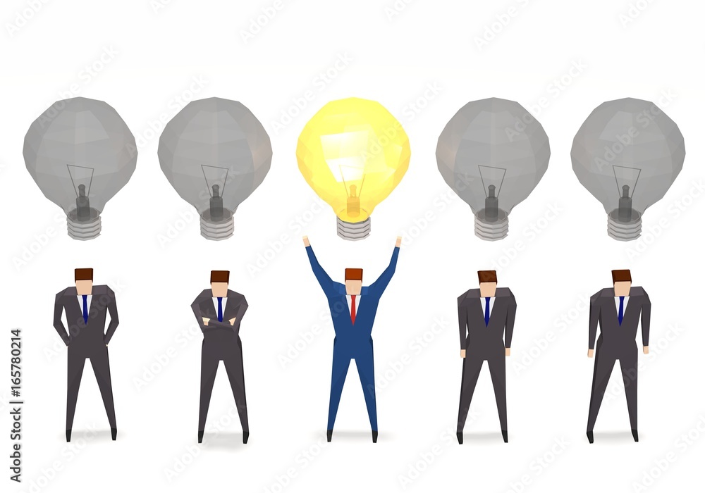 Leader of team with idea business Leader of team with idea business