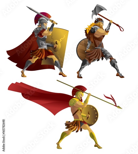 three historical warriors