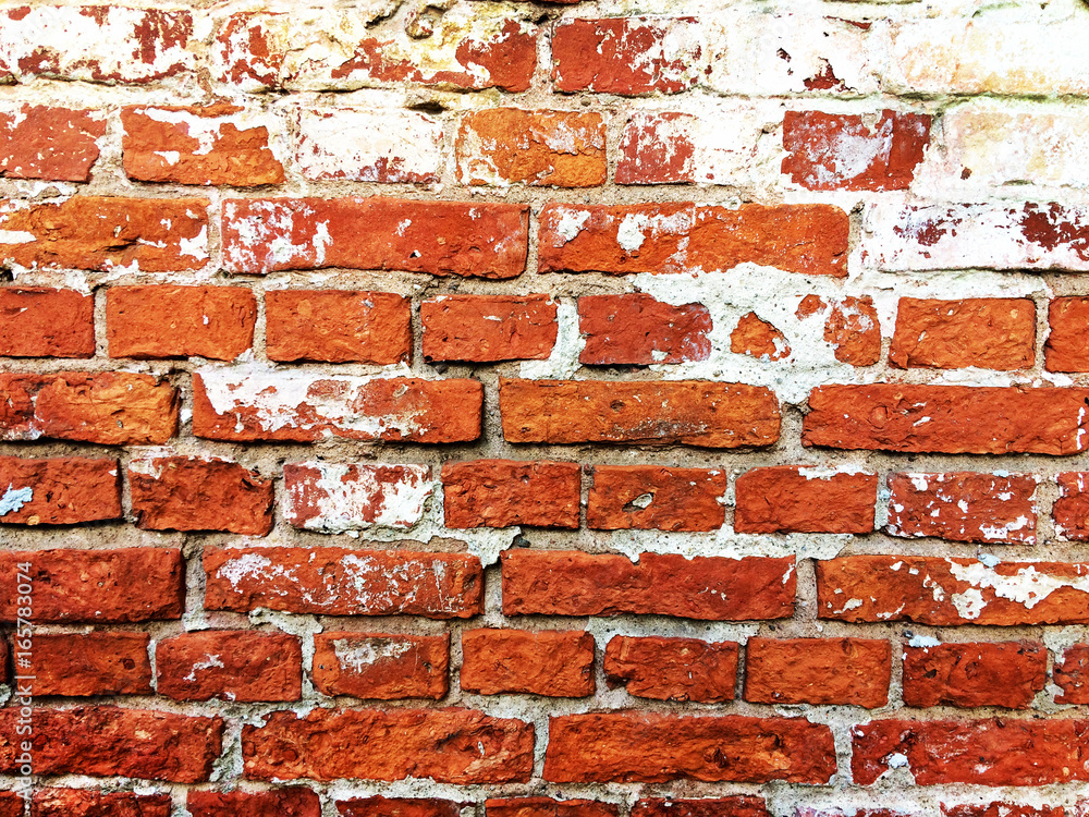 Wall texture of old red bricks. Background. Wall texture of old red bricks. Background.