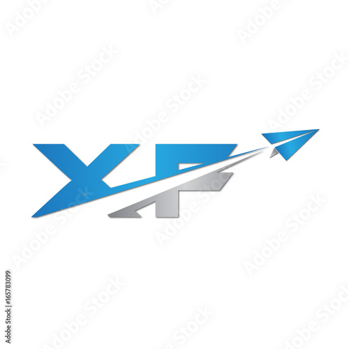 XF initial letter logo origami paper plane