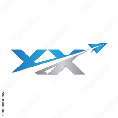 Free Download XX initial letter logo origami paper plane - GFXLoad