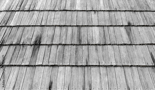 Wooden roof of an old house.