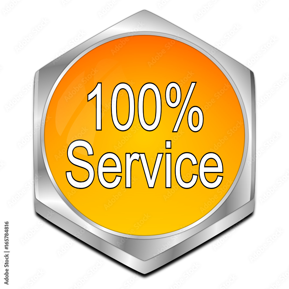100% Service button - 3D illustration 100% Service button - 3D illustration