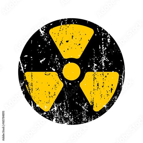 old sign radioactive danger. Shabby retro toxic danger symbol grunge